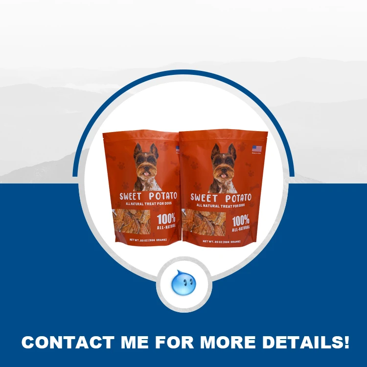 Custom Logo Printed Resealable Pet Treat Food Stand Up Zipper Pouch Bag for Pet Food