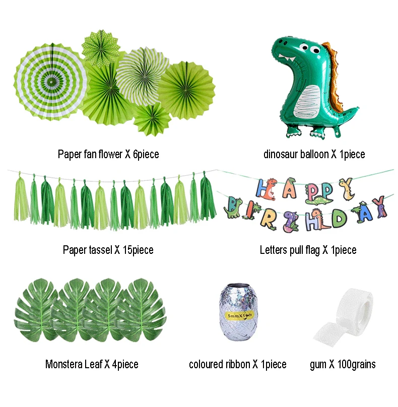 
Dinosaur Party Balloons and Birthday Banner for Kids Birthday Decorations Confetti Box 