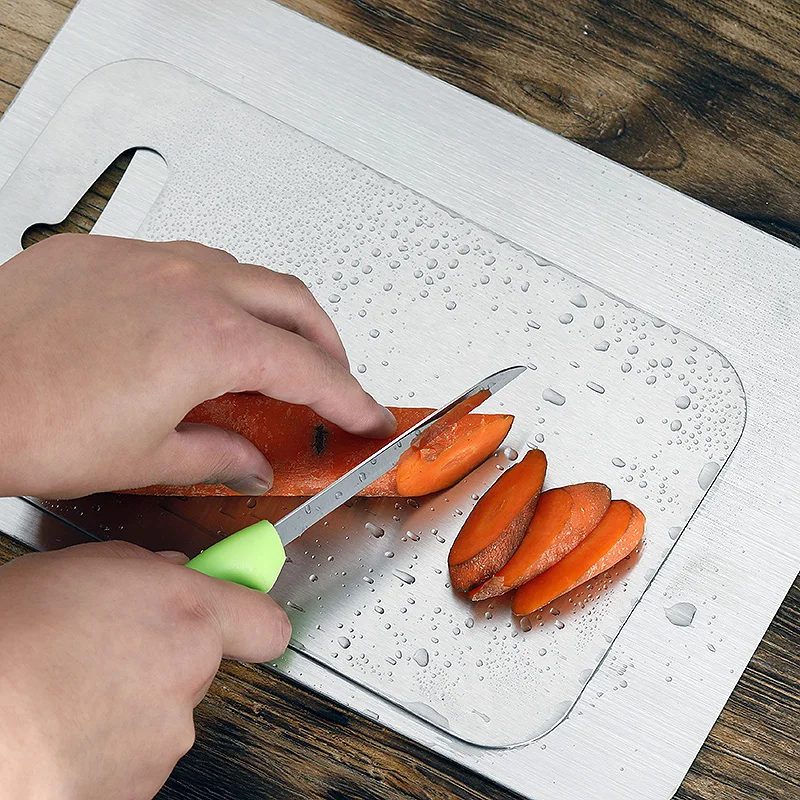 Camping Kitchen Accessories Pure Titanium Cutting Boards for Kitchen Double Sided Titanium Cutting Mat Non Stick Chopping Board