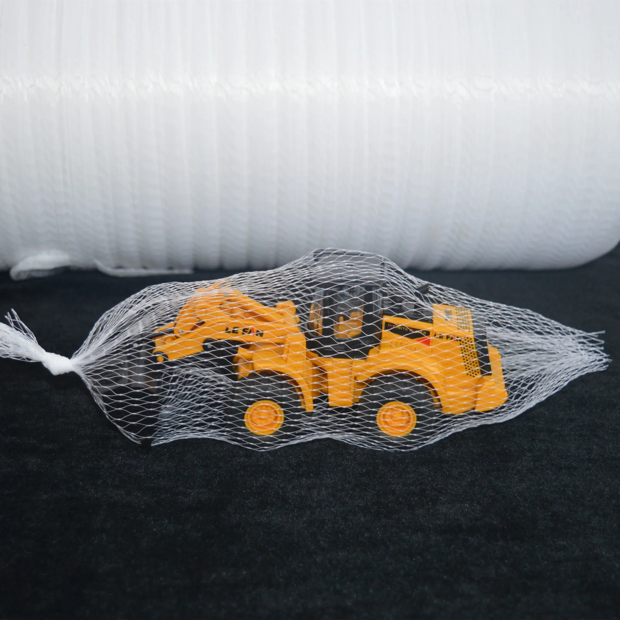 reusable and cheap plastic mesh bag for baby toys