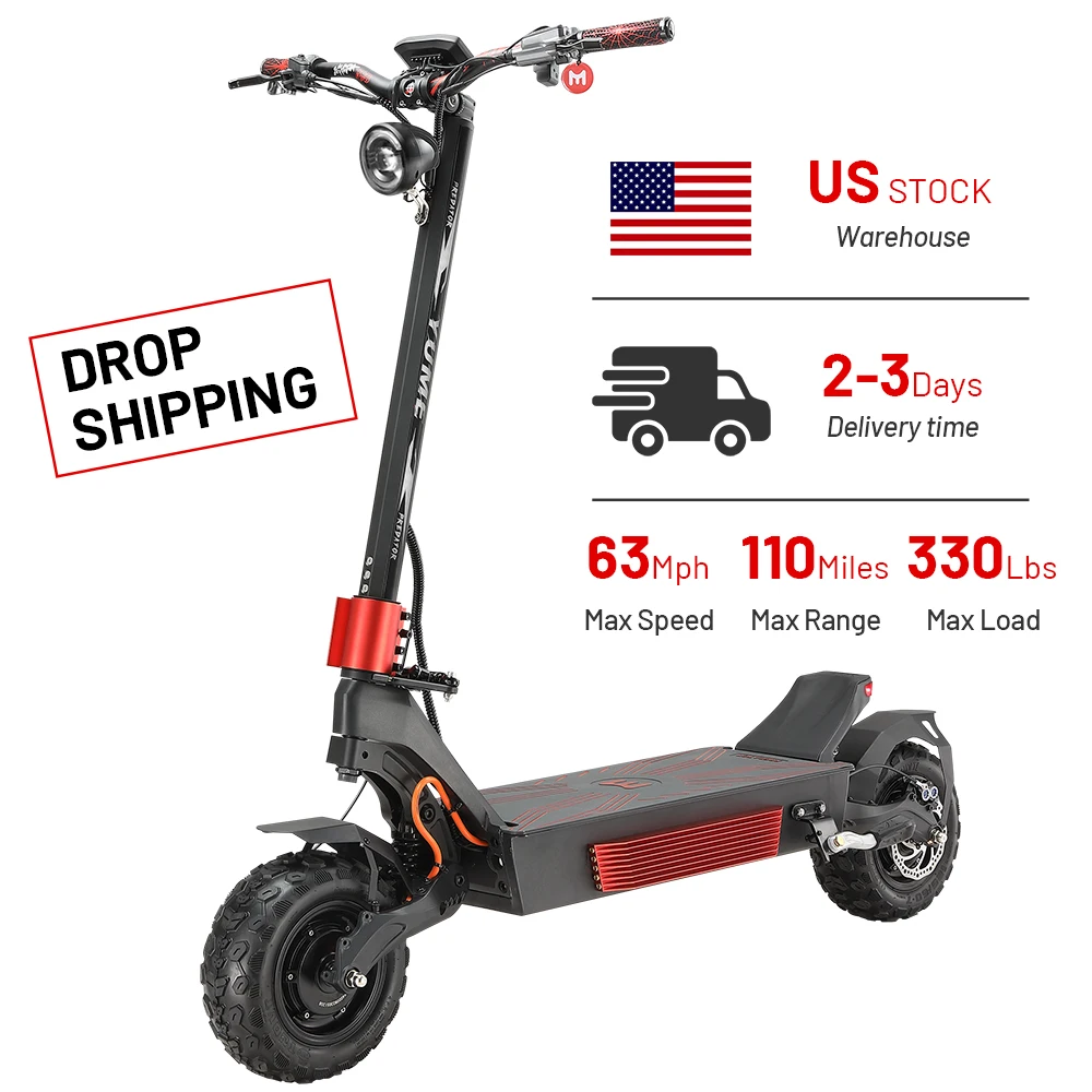 YUME Predator long rang electric scooter 8000w 100 miles per charge UL tested 2 wheels folding scooter dropshipping support