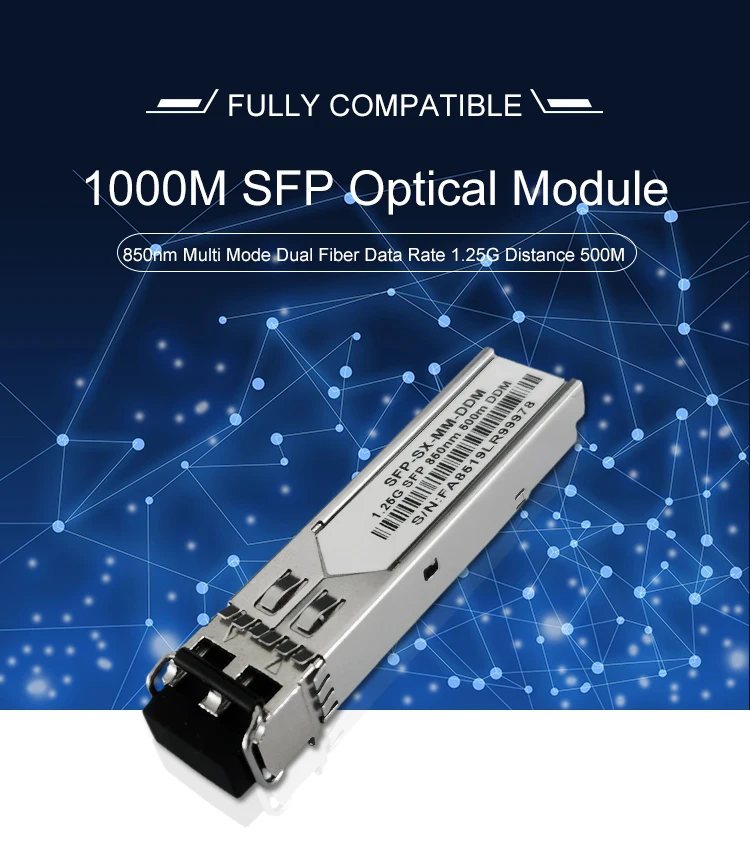 factoryPrice1.25Gb/s SFPoptical module 500M 850nm SFP TransceiveModule MMDF LC DDM modulos transceptoresfiber Optic Equipment