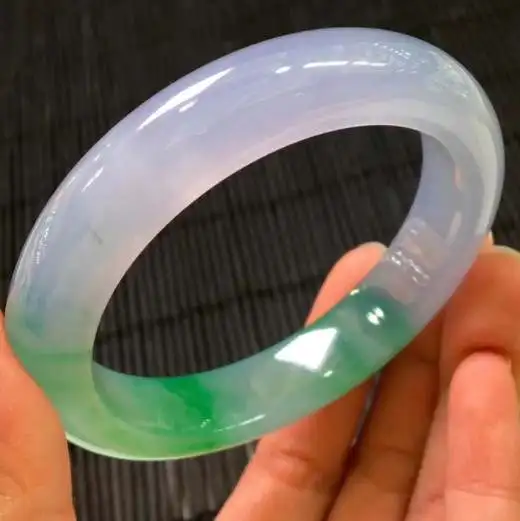 Burma jadeite jade green jade thin bracelet bangle gemstone white and green thin jade Bracelet Bangles