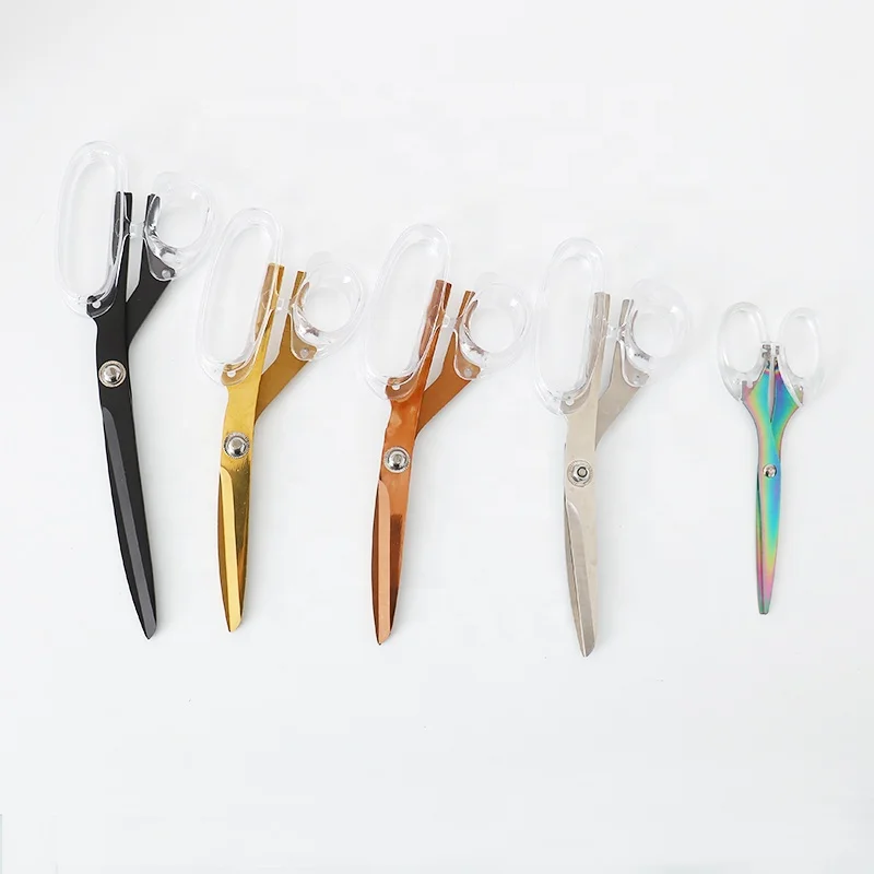 transparent  8 inch gold and rose gold scissor