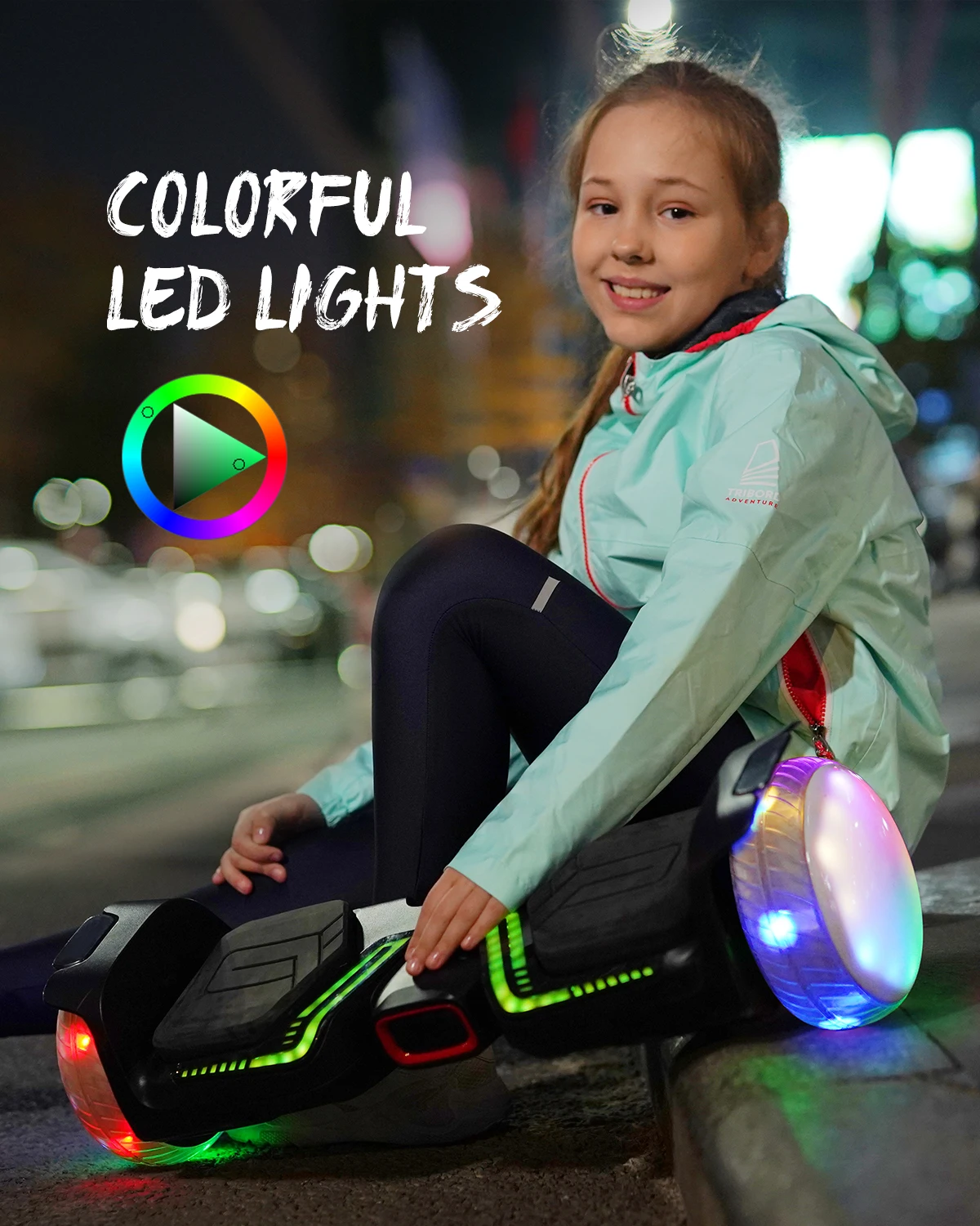 International brand GYROOR Two Wheel 6.5 inch Smart Self Balancing Adult Kid Electric Hoverboard LED Lights HoverBoard 600W