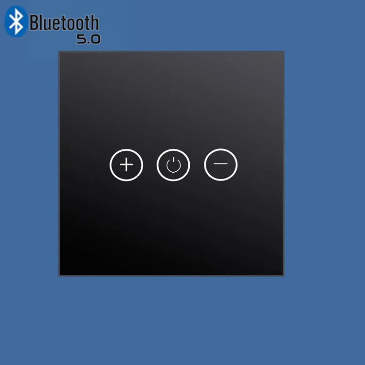 
3 Gang Black zigbee Smart Switch dimmer LED Light triac dimming light switch touch panel 