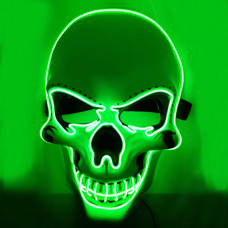 2021 Glow In The Night Dark Scary Custom Clown Led Party Mask Halloween