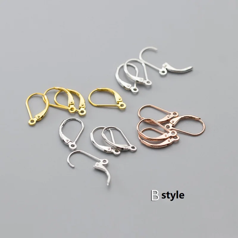 fashion 925 Sterling Silver jewelry findings drop earring loop French hook nature pearl,18k gold plating ,DIY Accessories silver