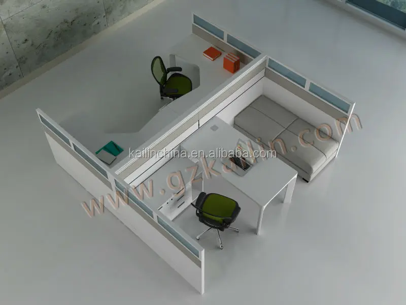 Newest green material modular staff employee Office Desks cubicle 4 person modern office workstation