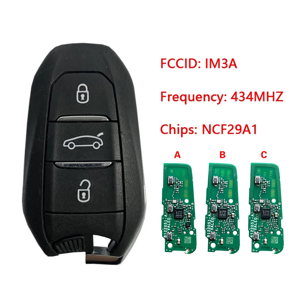 CN009045 OEM With Scratch FCC IM3A For 2020 Peugeot 5008 508 Smart Key Fob 3 Buttons 434MHz 4A Chip Part No 98097814ZD