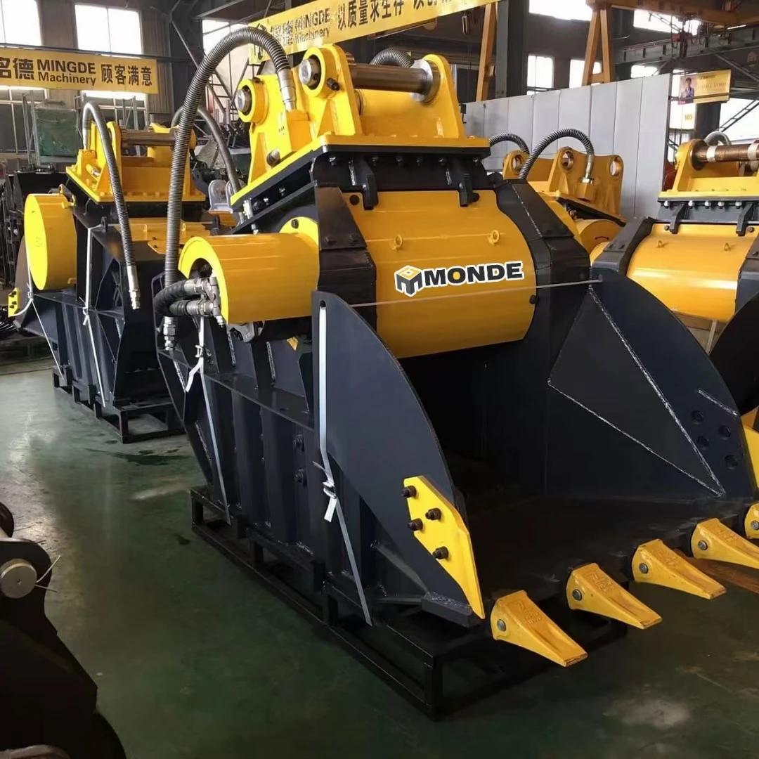 Monde Heavy Duty Rock Concrete Crushing Equipment High Efficiency Hydraulic Jaw Crusher Bucket for excavator