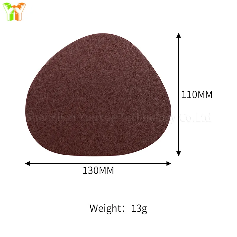 Irregular PU Leather Coasters Waterproof Coffee Mats Easy Clean Table Mats Luxury Dining for Home Decoration