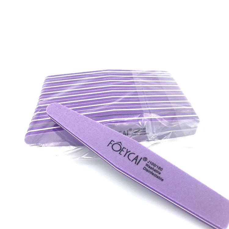 Wholesale professional portable 100 180 purple manicure nail files buffer block double sided emery board nail file
