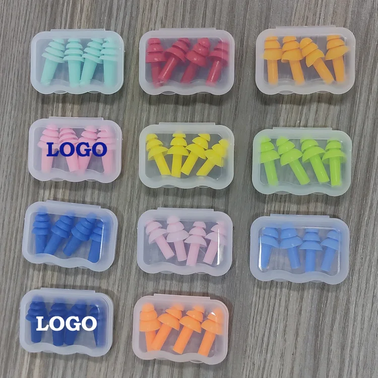 Reusable Silicone Earplug 32db Soft Silicone Ear Plugs with Case and Logo