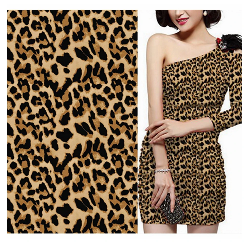 polyester soft stretch shining satin smooth different animals print digital print for garment wedding dress skin-friendly fabric
