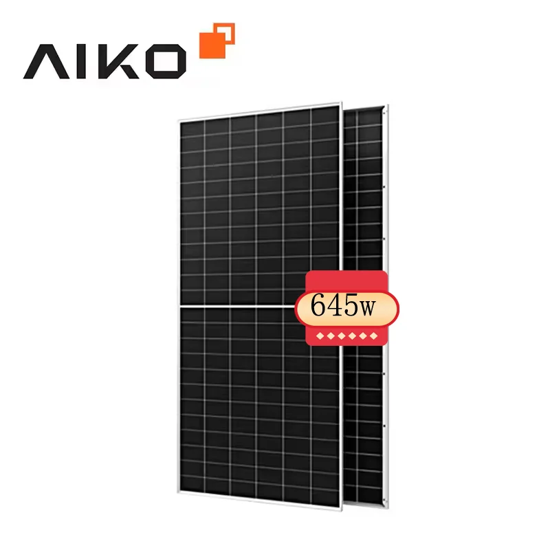 AIKO High Quality Monocrystalline AIKO-A645-MCH72Dw 635/640/645/650/655W N-Type ABC Dual-Glass Bifacial Solar Panels for Home