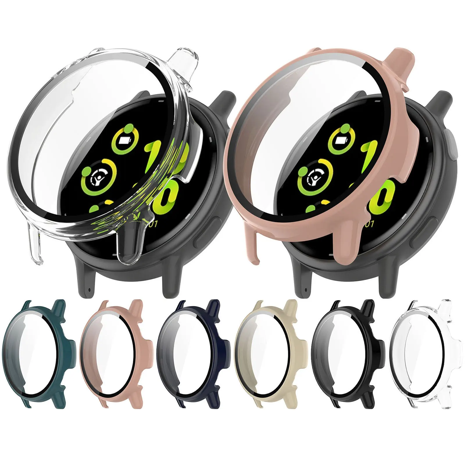 Eraysun Watch Cover + Glass Protective Cover Film Watch Case For Garmin vivoactive5 PC Tempered Glass Protector Case