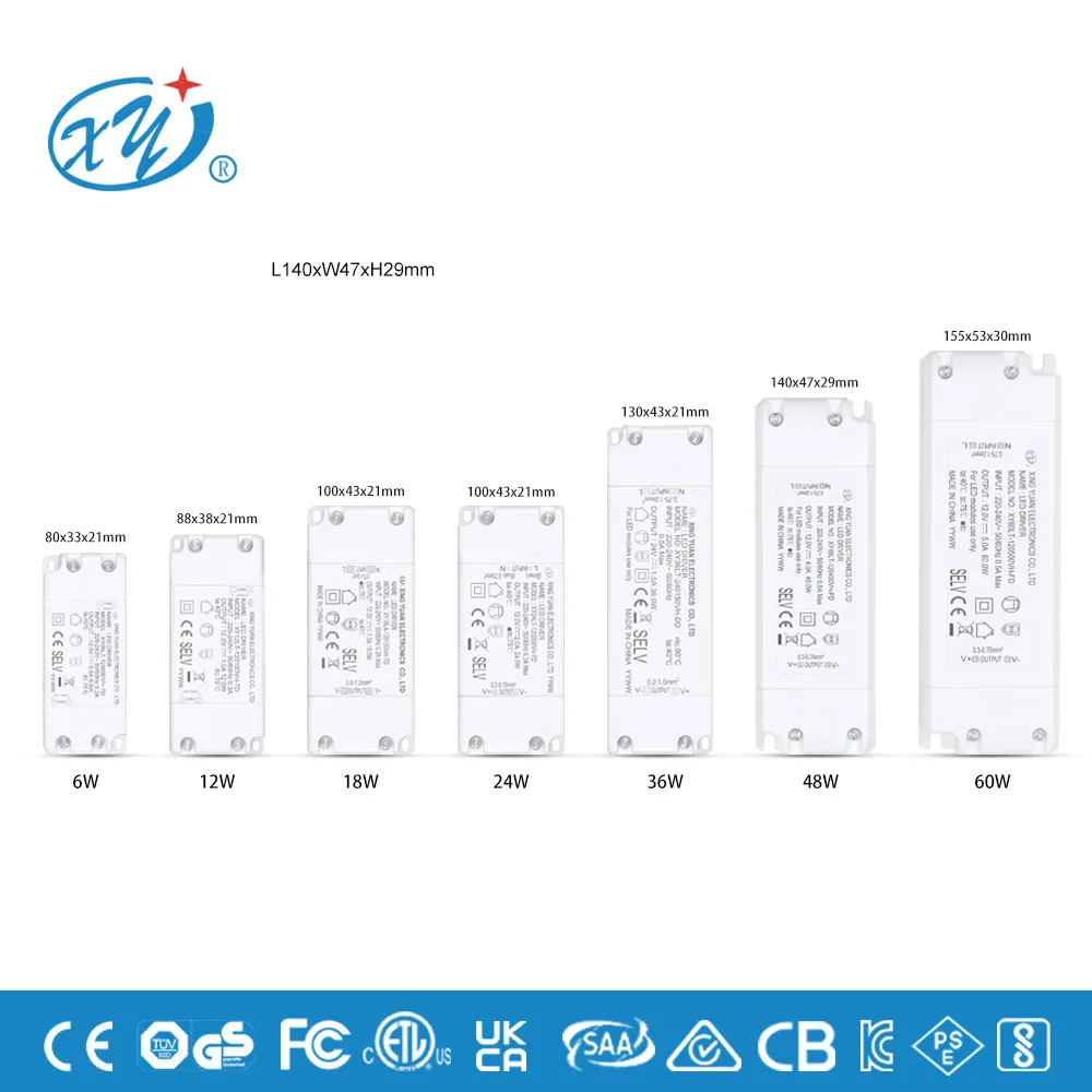 5-60w 5-36VDC 300ma no-fliceker constant voltage hight PF led driver panel downlight light strip light power supply