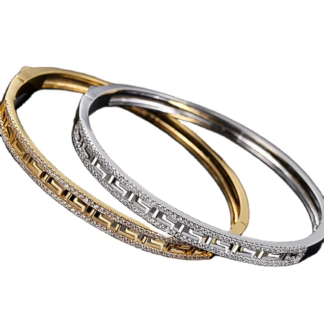 2023 new arrivals wholesale zircon silver jewelry accessories hand bracelet men bangles wristband men bracelet