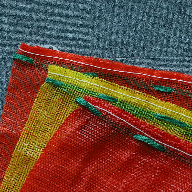 Promotional raschel pp woven Red mesh bag for vegetables and fruits