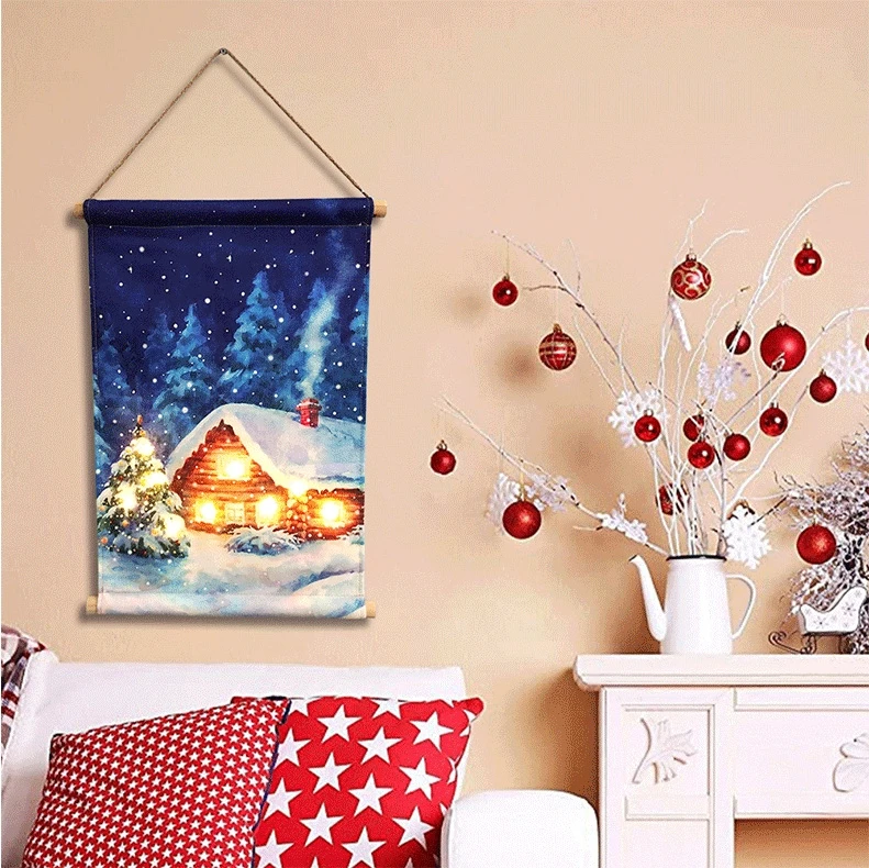 Modern simple scroll painting light Christmas decorative hanging paint house decorative cloth scroll canvas pa