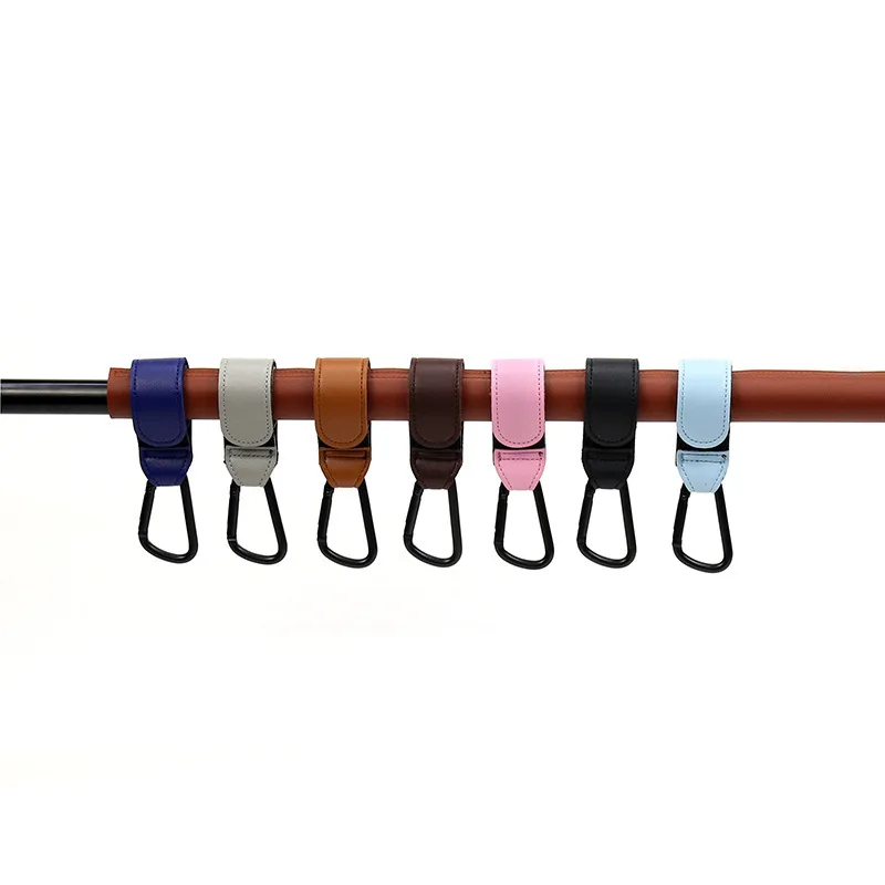 High Quality Multipurpose Baby Mommy Bag Stroller Hook Heavy Duty Leather Pram Pushchair Hook Buggy Clip Baby Stroller Hook