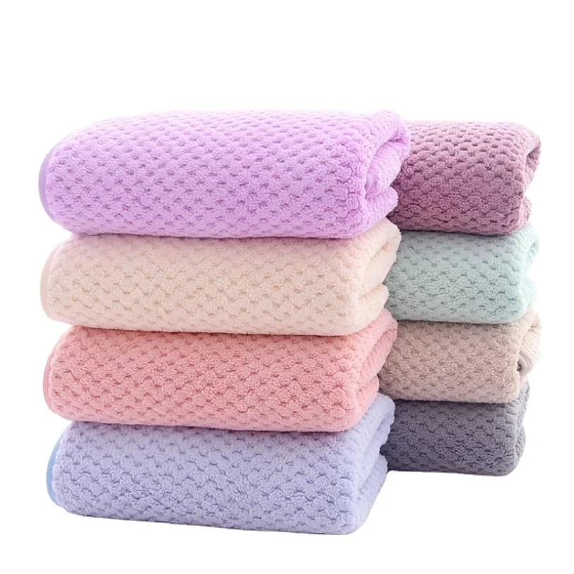 Пользовательское высокоплотное полотенце из микрофибры кораллового флиса с ананасовой сеткой, влагопоглощающее быстросохнущее полотенце для рук