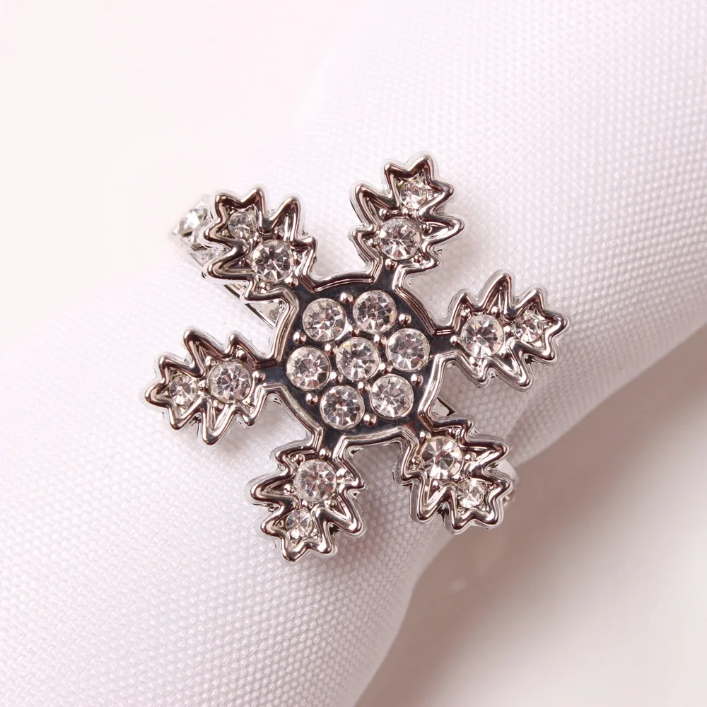 Wholesale Silver Metal Xmas wedding snowflake napkin ring