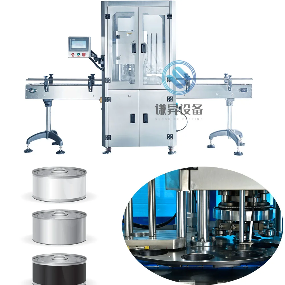 Sunshine Automatic Beer Energy Drink Tuna Food Fish Plastic Tin Aluminium Paper Can Canning Sealing Seaming Machine