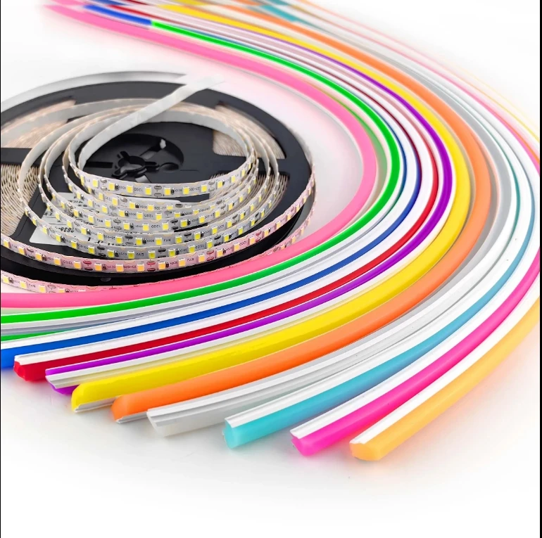 Delivery fast 50m/100m package pure silicone 6mm 8mm  12mm led neon flex silicone cover led strip light for store logo