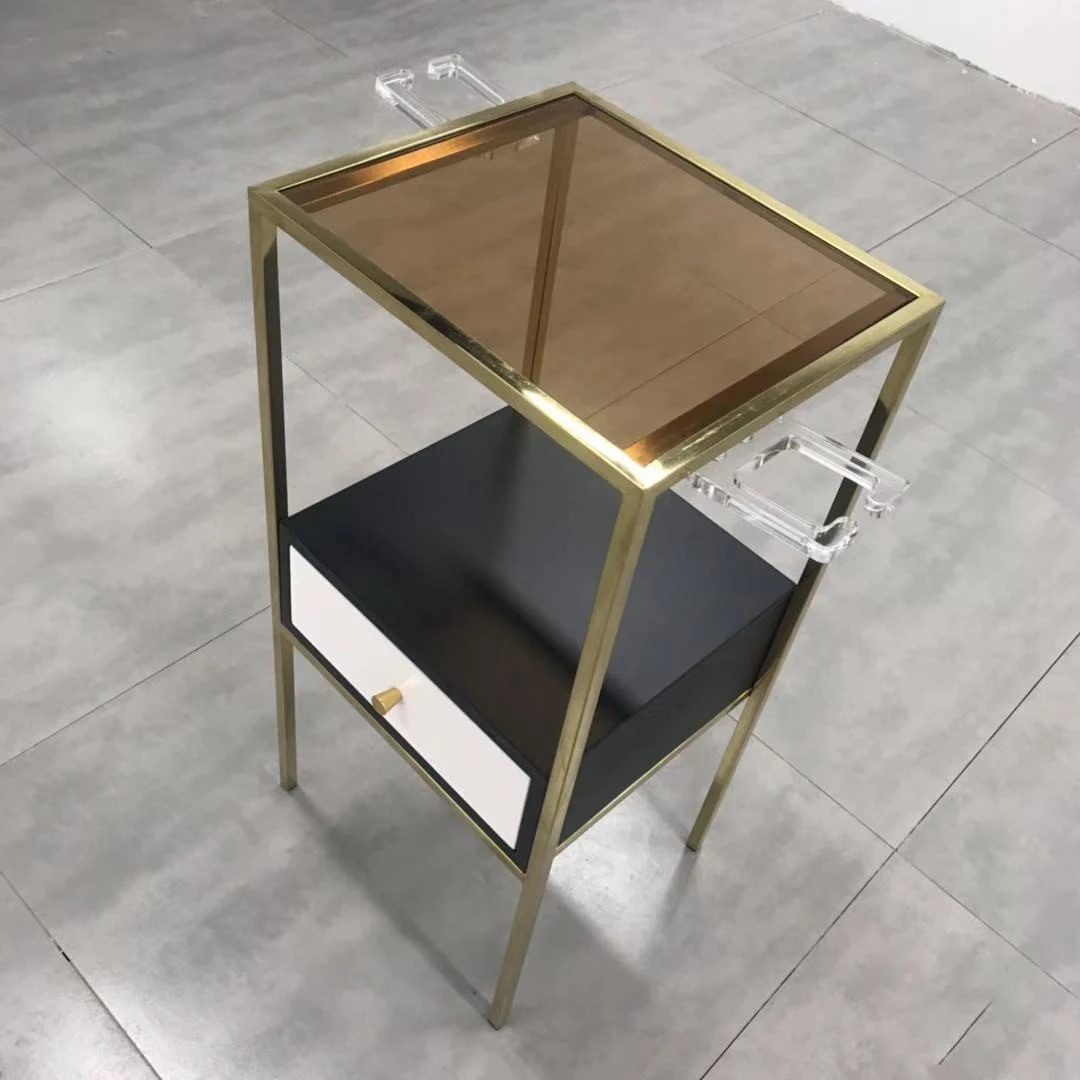 Hot-selling Fashion Cheap Multi Functional Metal Shelf Hairdresser Cabinet With Hair Dryer Rack Beauty Salon Hair Shop