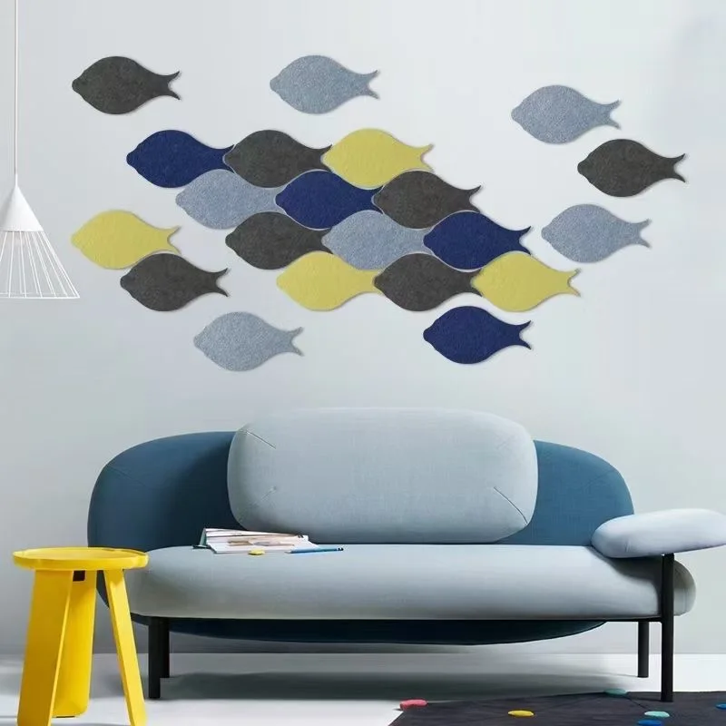 
wall decor Color infinite splicing small fish wall paste felt wall decoration INS cork board message board felt board 9mm 