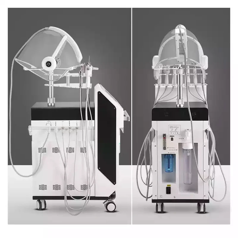 9 in 1 dermabrasion h2o2 small bubble water oxygen pdt led light therapy Ultrasonic Skin Cleanser