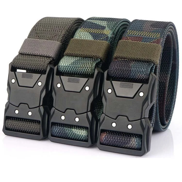 4CM Heavy Duty Nylon Canvas Webbing Adjustable Tactical Waist Belts Outdoor Tactical Belt Casual Belts with Zinc Alloy Buckle