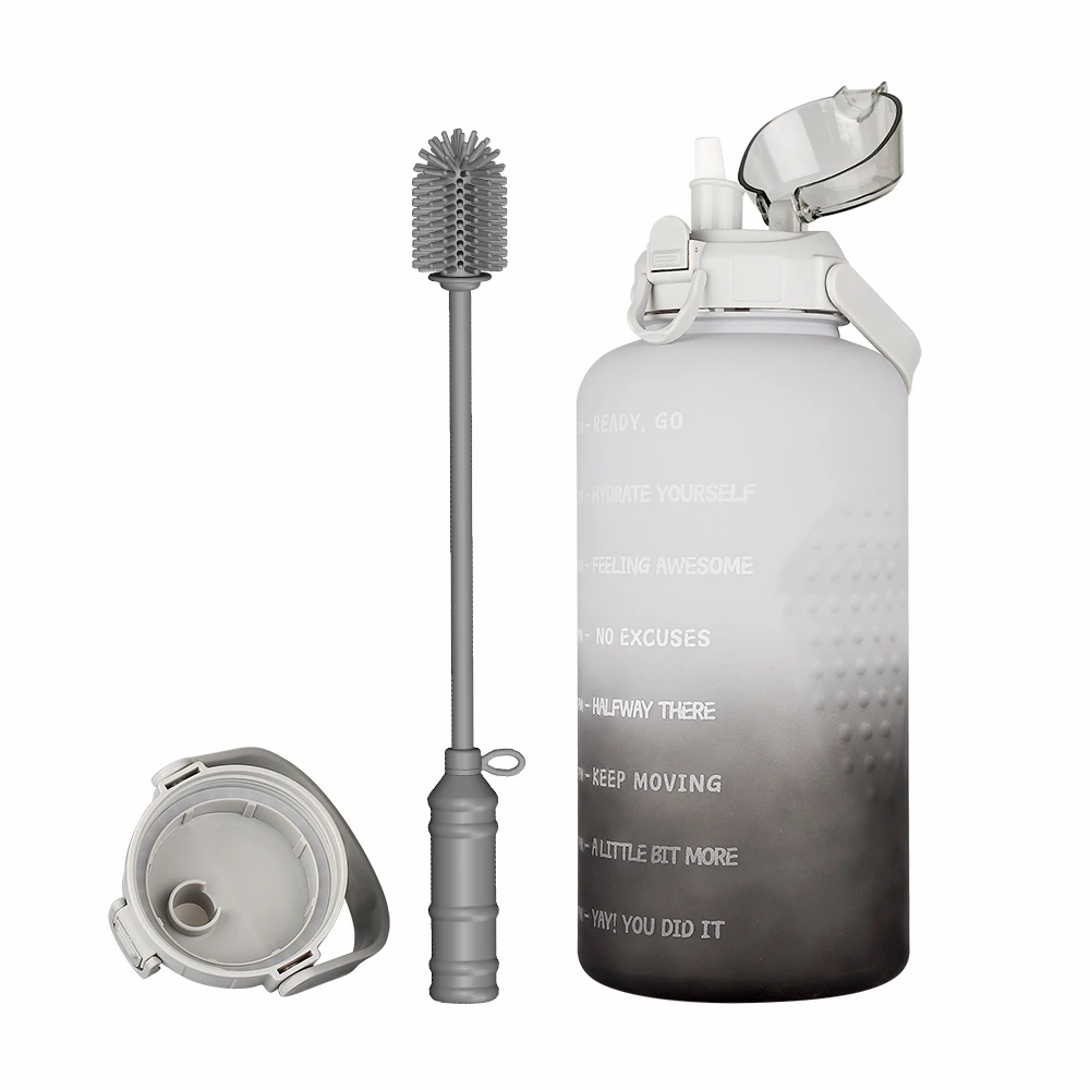 2023 hot 3 in 1 set bottle children motivational water bottle sports plastic water bottle wholesale with Straw  for kids school