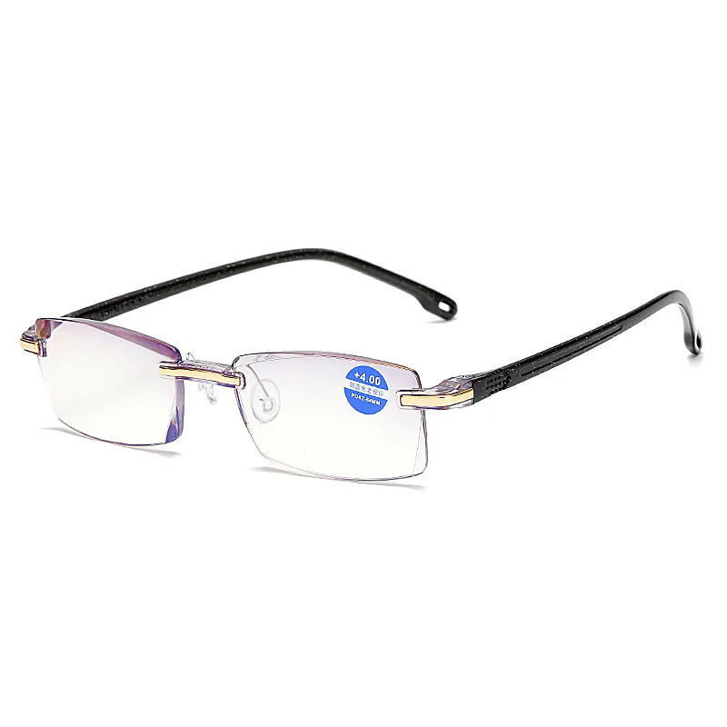 hot selling Rimless Presbyopia Anti Blue Light Eyeglasses Eyewear TR 90 frame Diopter Hyperopia  Parents Reading Glasses