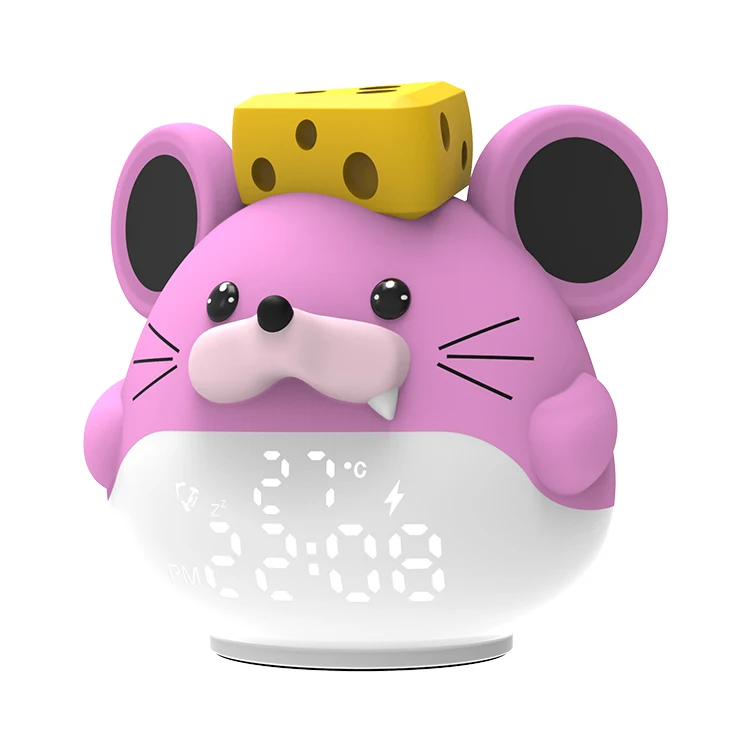 Reachargeable Cute Zodiac Multifunctional LED Luminous Digital Clock with Lamp Student Cartoon Children Alarm Clock
