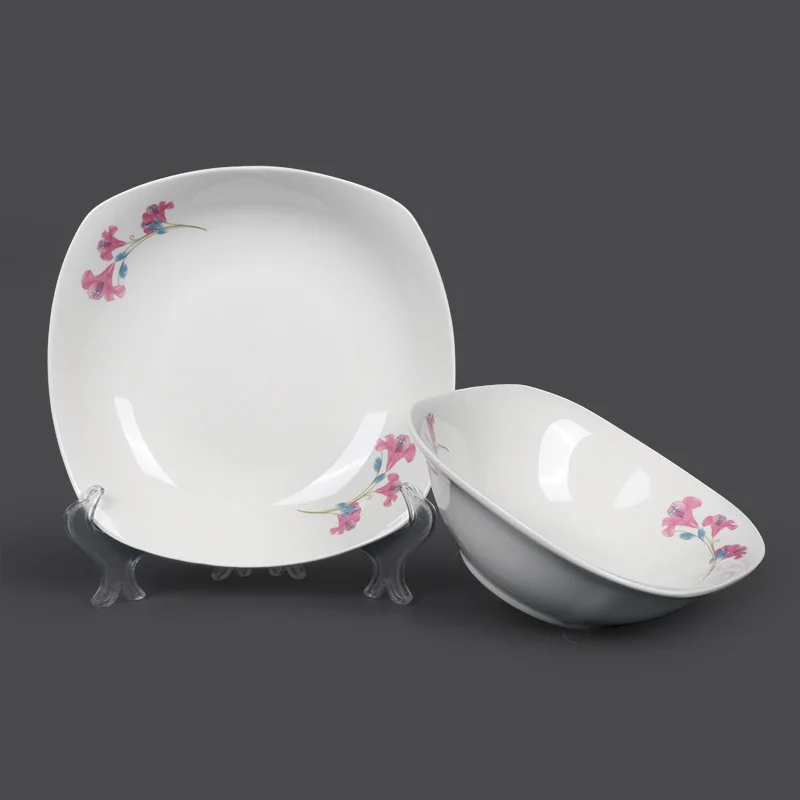 Wholesale Ceramic Square Soup Plates Ceramic Square Serving Deep Dish Plate For Kitchen and Restaurant Use