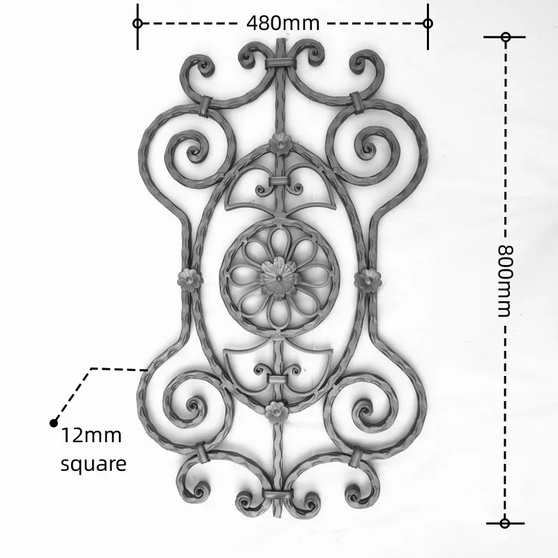 OUYA Garden Gate Used Forged Steel Panel Decorative Rosettes Iron for sale