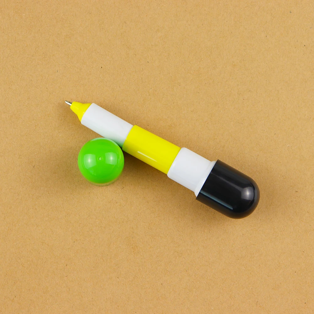 Оптовая продажа милые Креативные канцелярские кавайные рекламные ручки витаминные капсулы маркеры