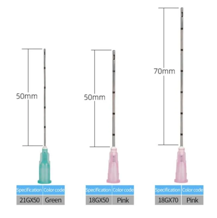 Fine micro cannula 23G 50mm medical micro cannula injection
