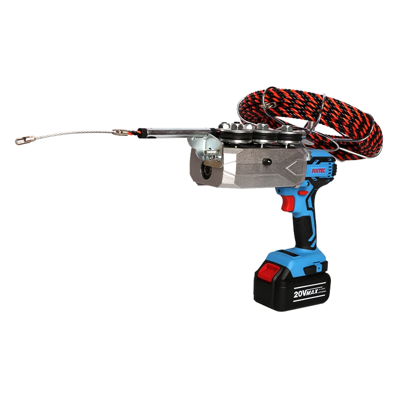 FIXTEC Automatic Electrician Tools Lithium Battery Stringing Machine Electrical Cable Pulling Machine Wire Puller