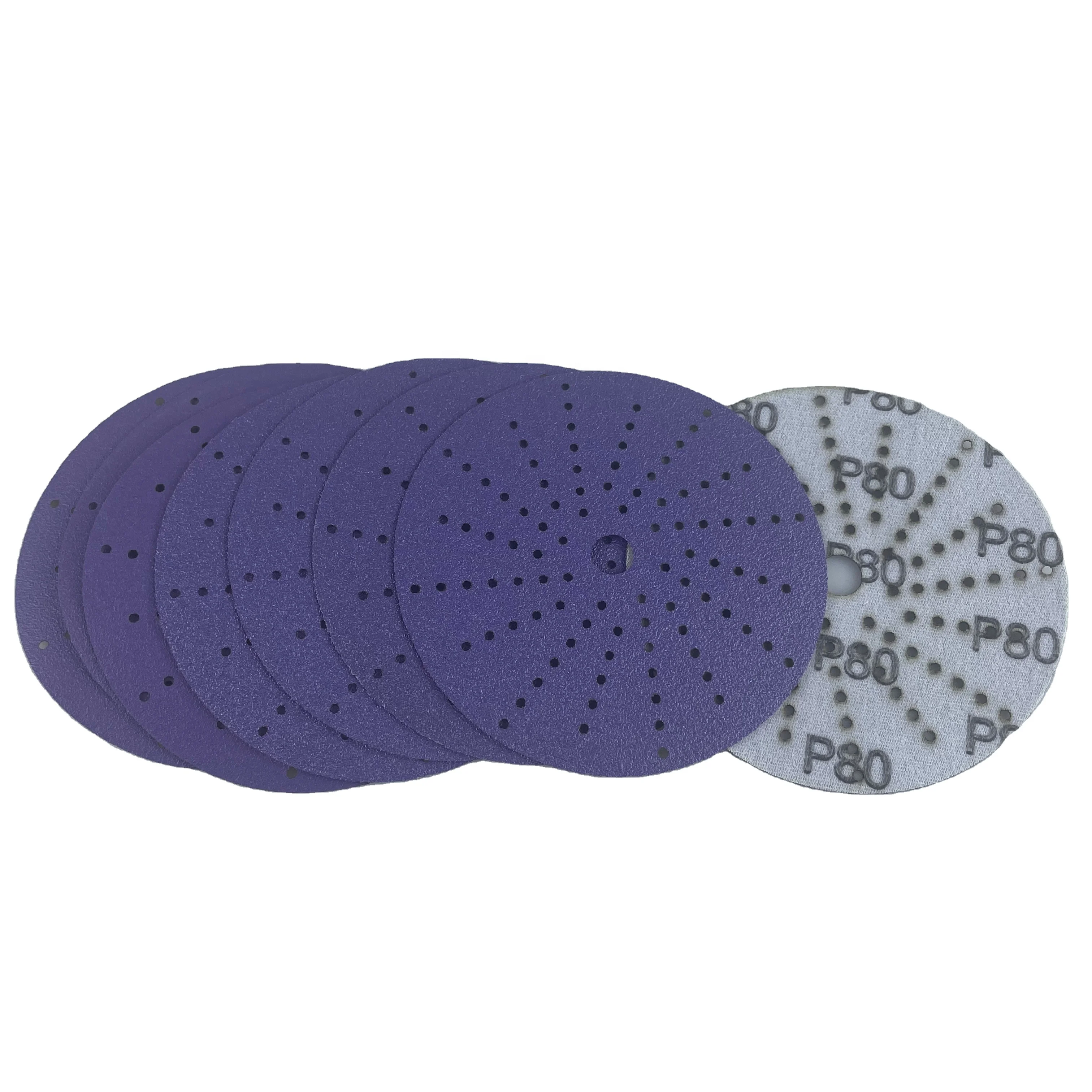 Aluminium Oxide Abrasive SandPaper Disc Sanding Disk  Hook and Loop 125mm 150mm Round Disc Sanding