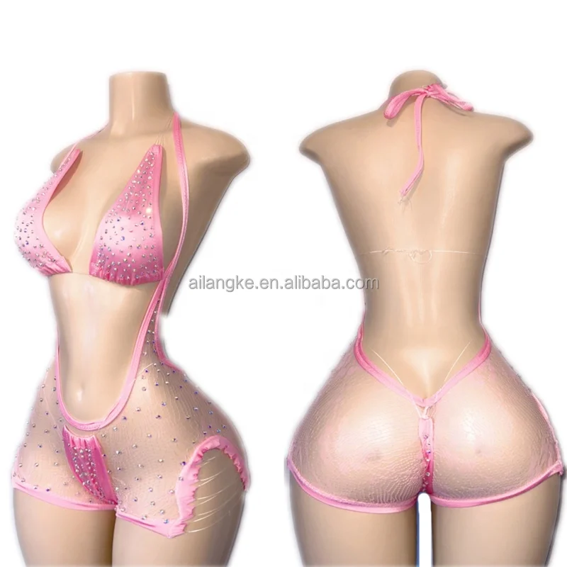 Top Ranking Best Reviewed Ballroom Performance Wear OEM Factory Diamond Fishnet Exotic Dancewear