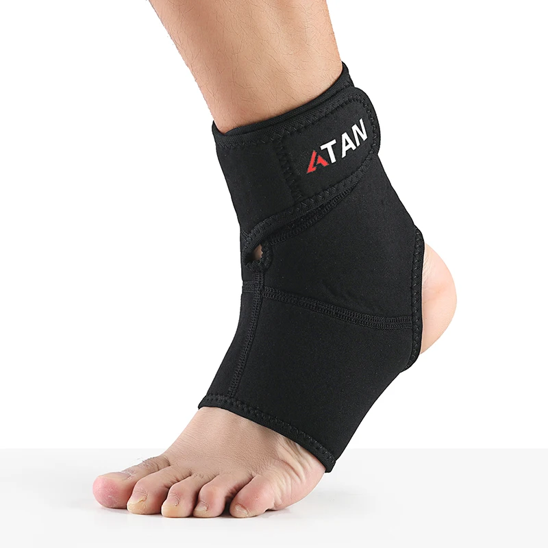 ATAN Nylon Elastic Sport Fitness Compression Knitted Ankle Brace Support Sleeve with Strap