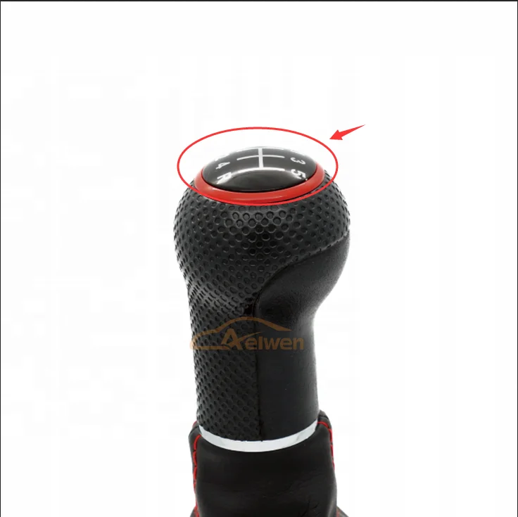 Aelwen 5 Speed Red Cap Gear Shift Knob Fit For PASSAT 3B 1996-2005 Part No. 3B0711113J  3B0711113J5