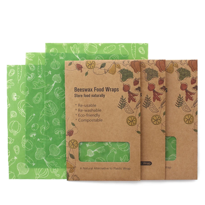 Многоразовая экологически чистая упаковка для пищевых продуктов, настраиваемая упаковка для хранения пищи из пчелиного воска