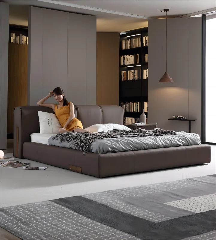 Home furniture customized Queen King size oak wood bed frame wide white kingsize princess castle bed