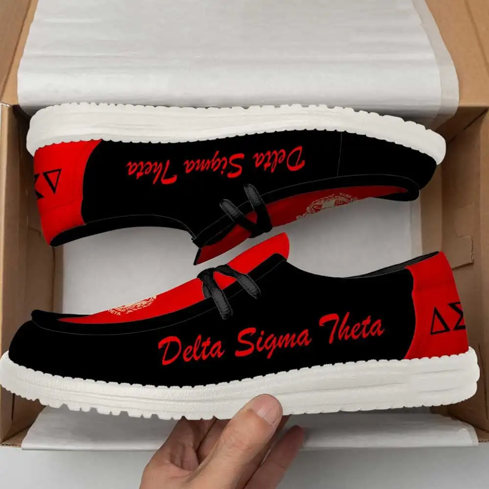 2024 Unisex Fashion Lace up Canvas Sneakers Custom Delta Phi Chi Sorority logo Running Sneakers Canvas Boat Shoes For Unisex