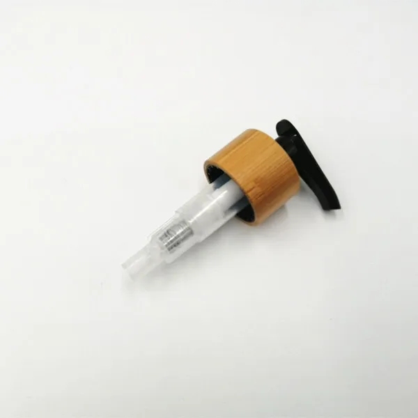 Up-down lock system bamboo lotion pump for cosmetic packaging on bottle